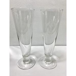 Two Tall Champagne‎ Flutes Monogram Y Wedding Glasses Barware 9"